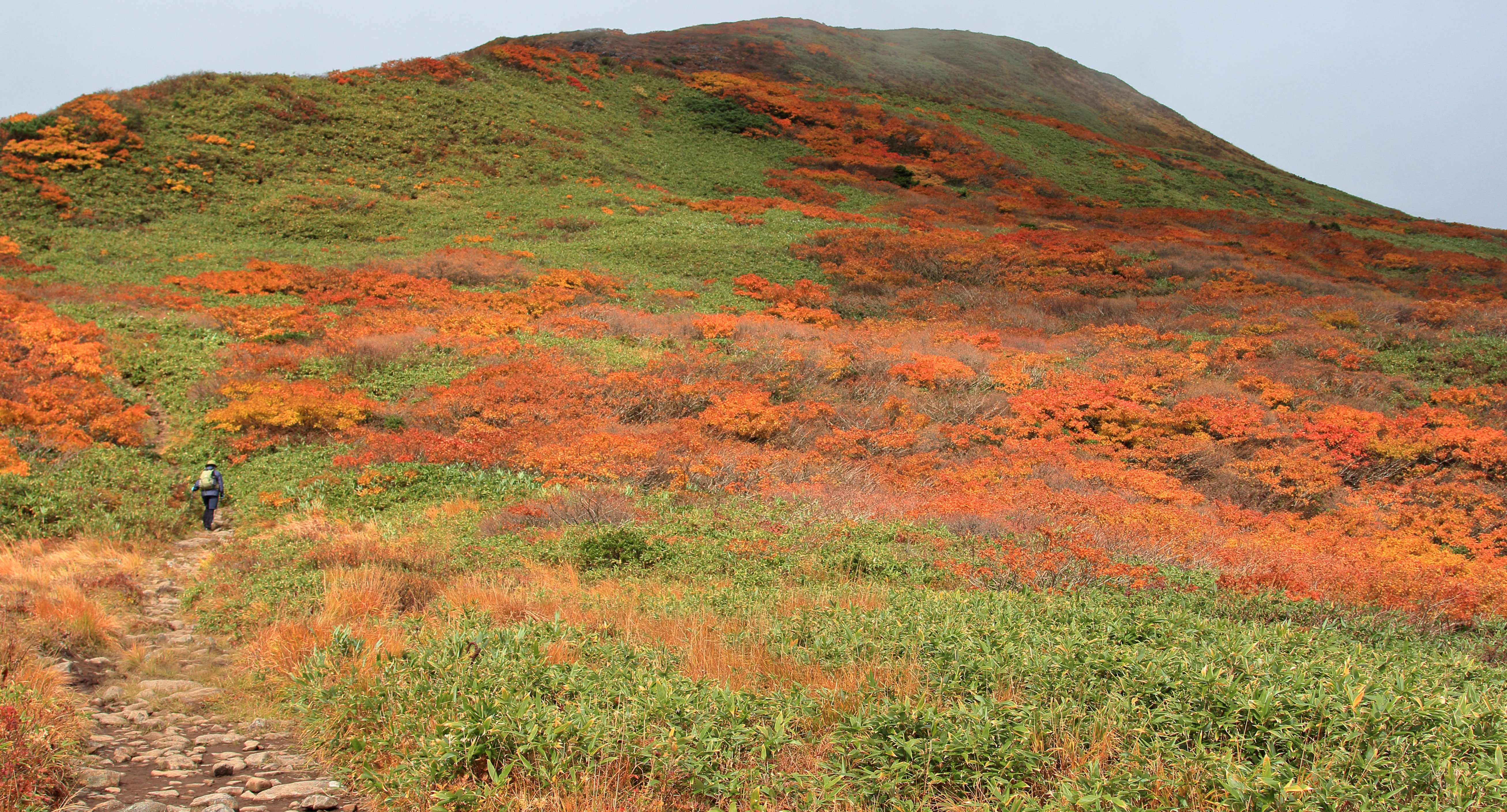 水面ギリギリの登山道(中沼)